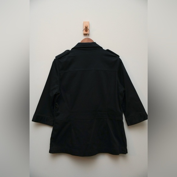 black chore coat / safari coat Alfred Sung army cargo jacket - Picture 4 of 10